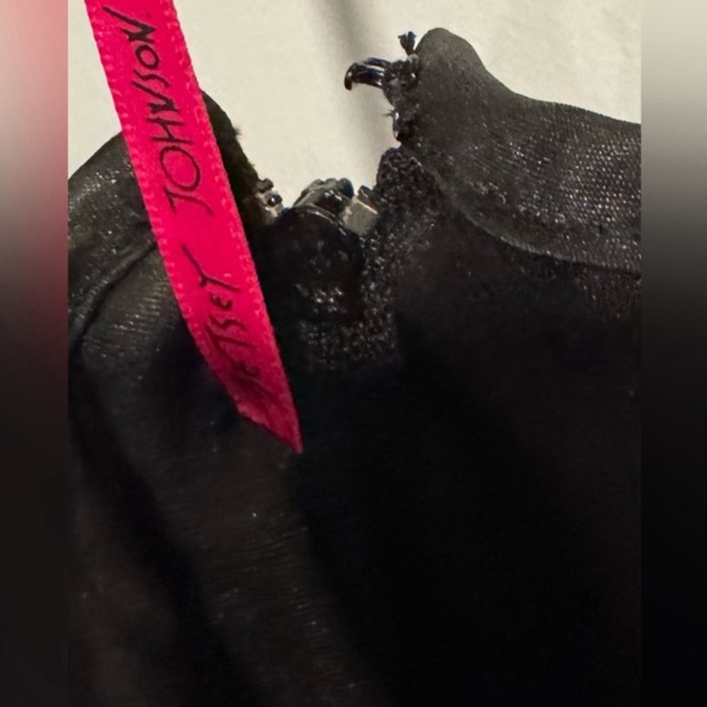 Betsey Johnson Vintage Party CocktailDress Mini Bustier Black tulle striped US8 - Picture 5 of 6